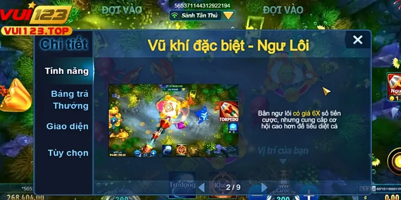 Trò chơi cung cấp hệ thống vũ khí đa dạng để người chơi dễ dàng tiêu diệt cá
